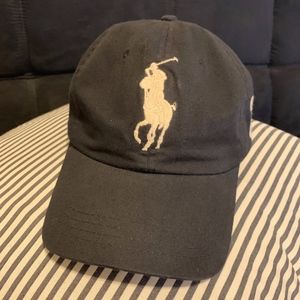 POLO by Ralph Lauren Black Hat w/ Tan BIG Pony